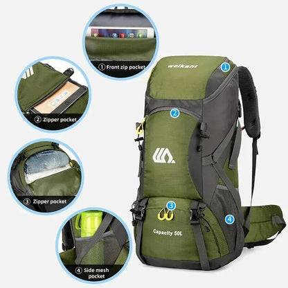 Ultimate Adventure Companion: 50L Waterproof Travel Backpack