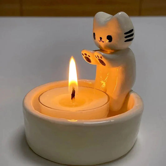 Adorable Kitten Candle Holder